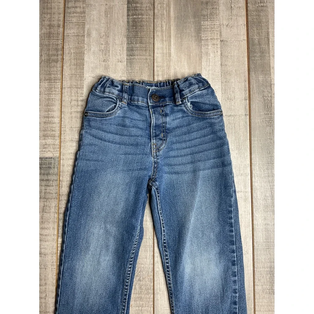 OshKosh Bgosh Boys 5T Classic Straight Jeans Medium Wash Adjustable Waist Denim